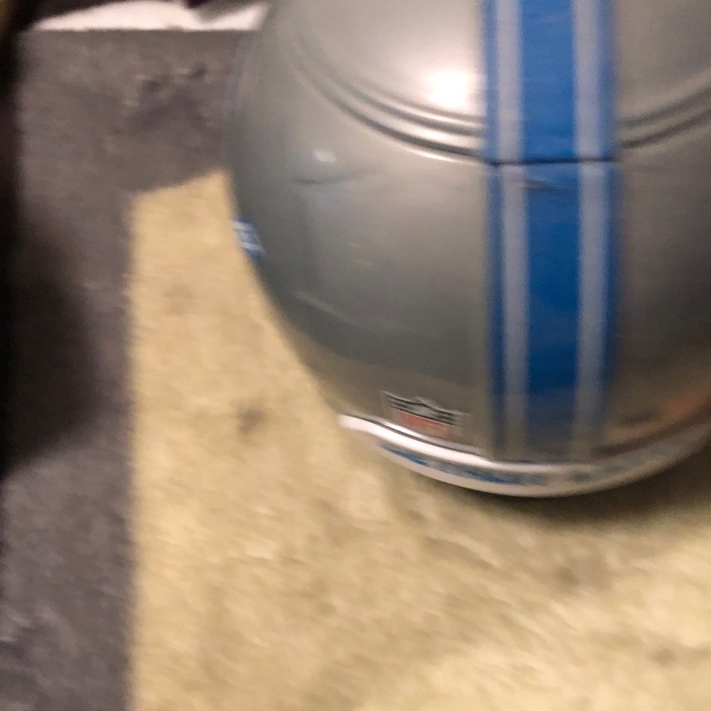 Gray and Blue Football Helmet Coin Bank - Picture 4 of 6